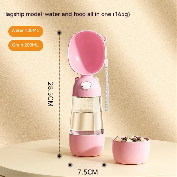 Portable Dog Water Bottle ? Travel Bowl & Food Container for Pets